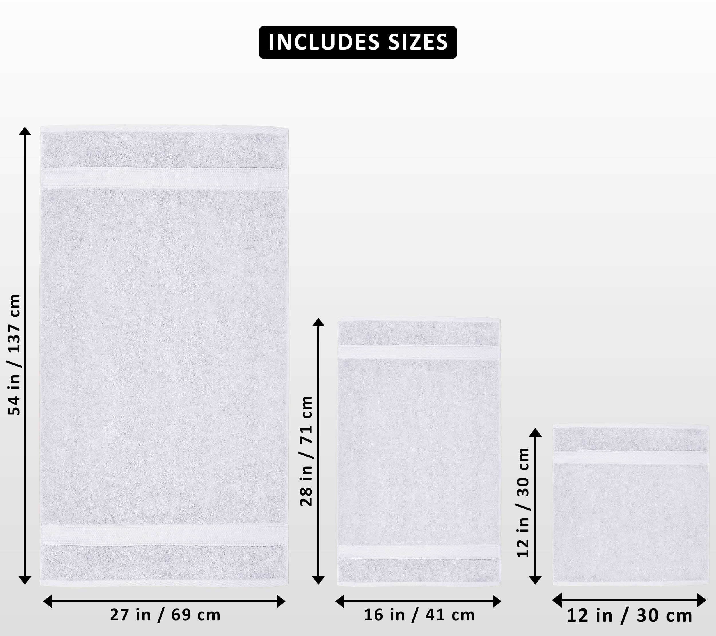 Utopia Towels, Set Di Asciugamani Da 8 pezzi, 2 Asciugamani Da Bagno, 2 Asciugamani a Mano e 4 Panni Da Lavare, Altamente Assorbente Per Bagno, Palestra, Hotel e Spa (Bianco)