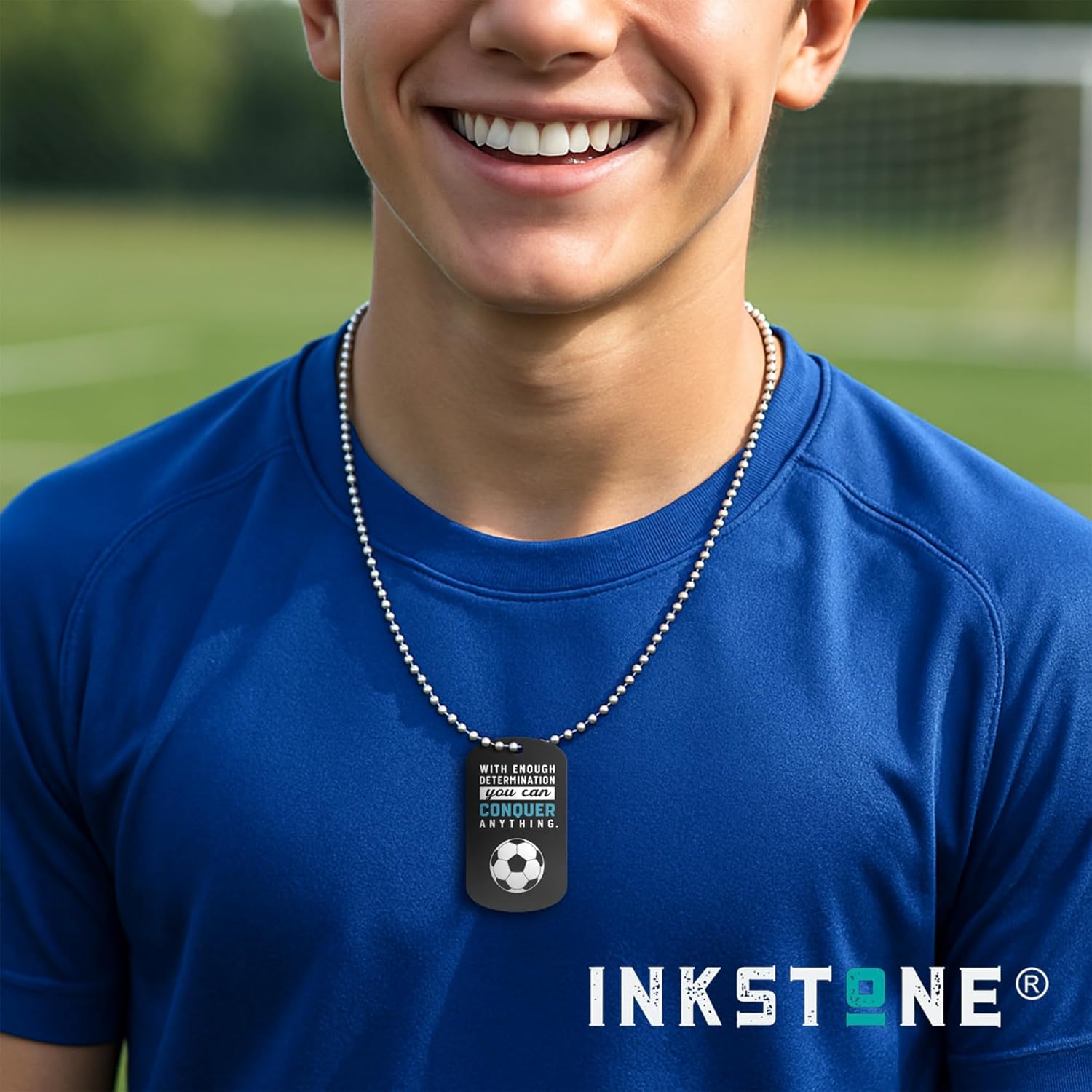 Inkstone Success Dog Tag Necklace, Inspirational Scripture Dogtag Pendant for Men, Christian Faith Stainless Steel Necklace, Motivational Gift - Image 7