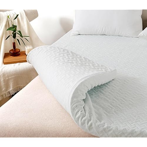 WhatsBedding 3 Inch Mattress Topper Queen Size, Egg Crate Queen Mattress Topper Fiber Cover Queen Memory Foam Filled Soft with Removable Washable Cover (80x60x3in)