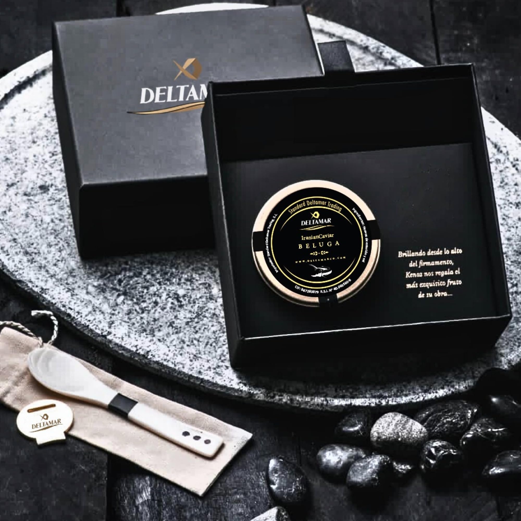 Beluga Caviar 30 g - Classical Sturgeon Kaviar - Premium Quality Siberian Huso Huso Orginial Finest Caviar - Fine Flavor and Quality - Deltamar Caviar CITES Certified