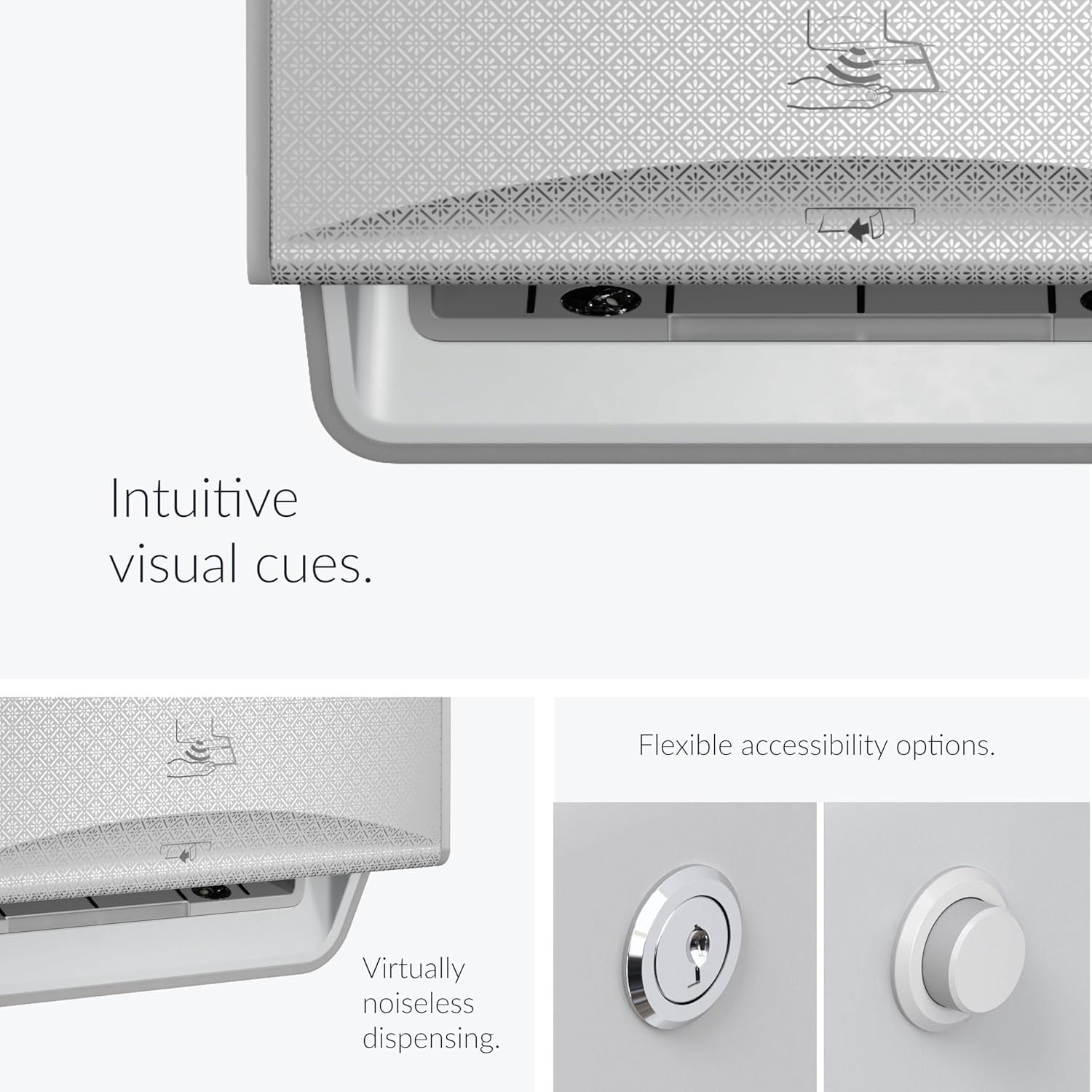 Kimberly-Clark Professional ICON Automatic Hard Roll Paper Towel Dispenser (58710), White Mosaic Faceplate, Wall Mounted, for Commercial Hand Towels (Qty 1)