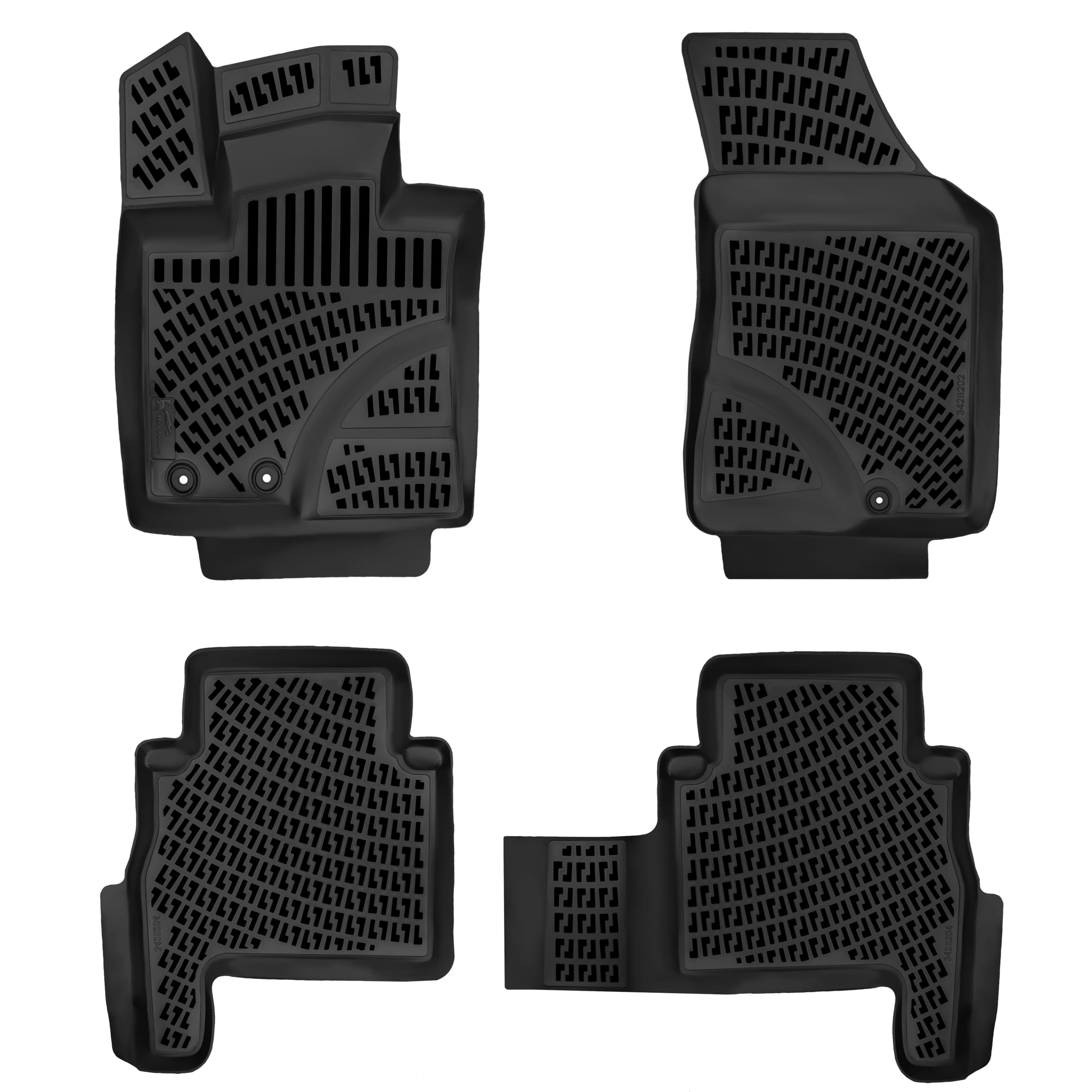 RizLiner Hyundai Ioniq 5 Unmovable Console 2022-2026 (No Movable Console) Floor Mats 3D Custom Fit Rubber Car Mats All Weather Laser Measured Floor Liners Heavy Duty Waterproof (Front & Rear) — view 21