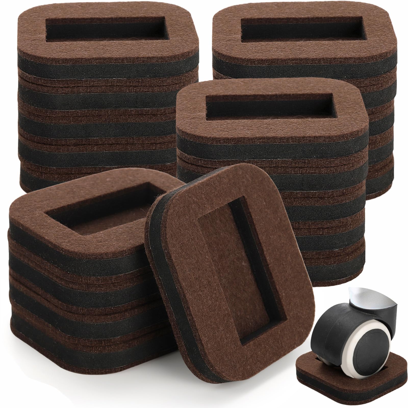 Pumtus Paquete de 20 posavasos de fieltro para muebles, almohadillas de fieltro antideslizantes para muebles, tapones de rueda de cama, protectores de suelo para suelos de madera dura, azulejos o