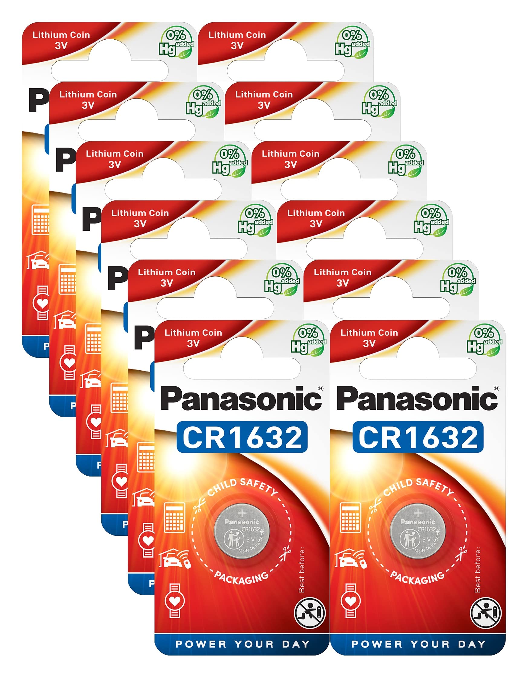 PanasonicCR1632 - Lithium battery 3 V pack of 12 pcs