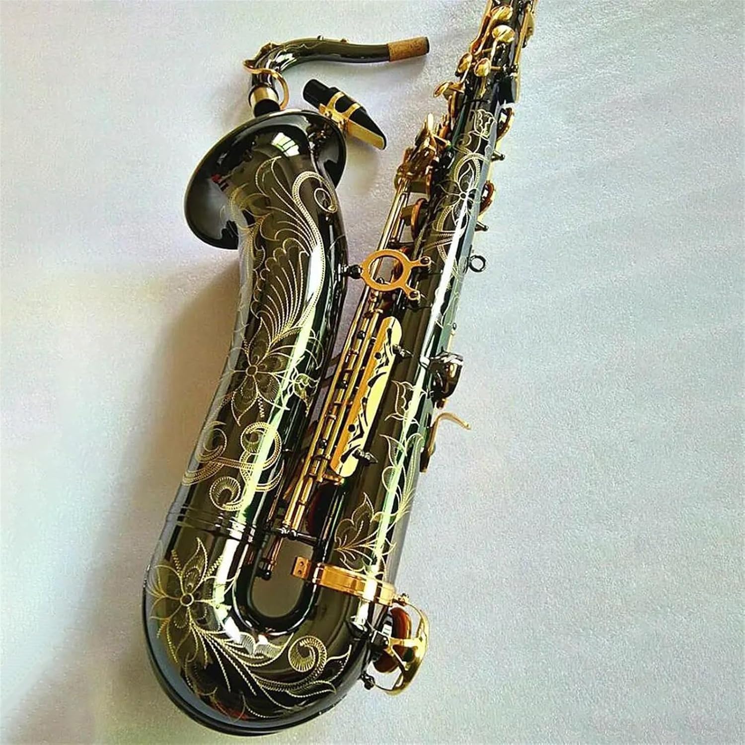Saxofono Oro Nichel Nero Sax b tenore Piatto Sassofono Che Gioca professionalmente, Borsa b