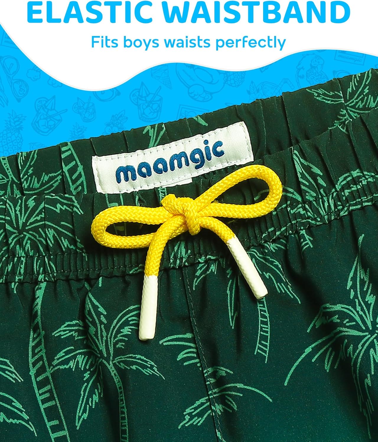 maamgic Boys Swim Trunks with Compression Liner 4-Way Stretch Quick Dry Bathing Suit Toddler Beach Shorts - Image 3