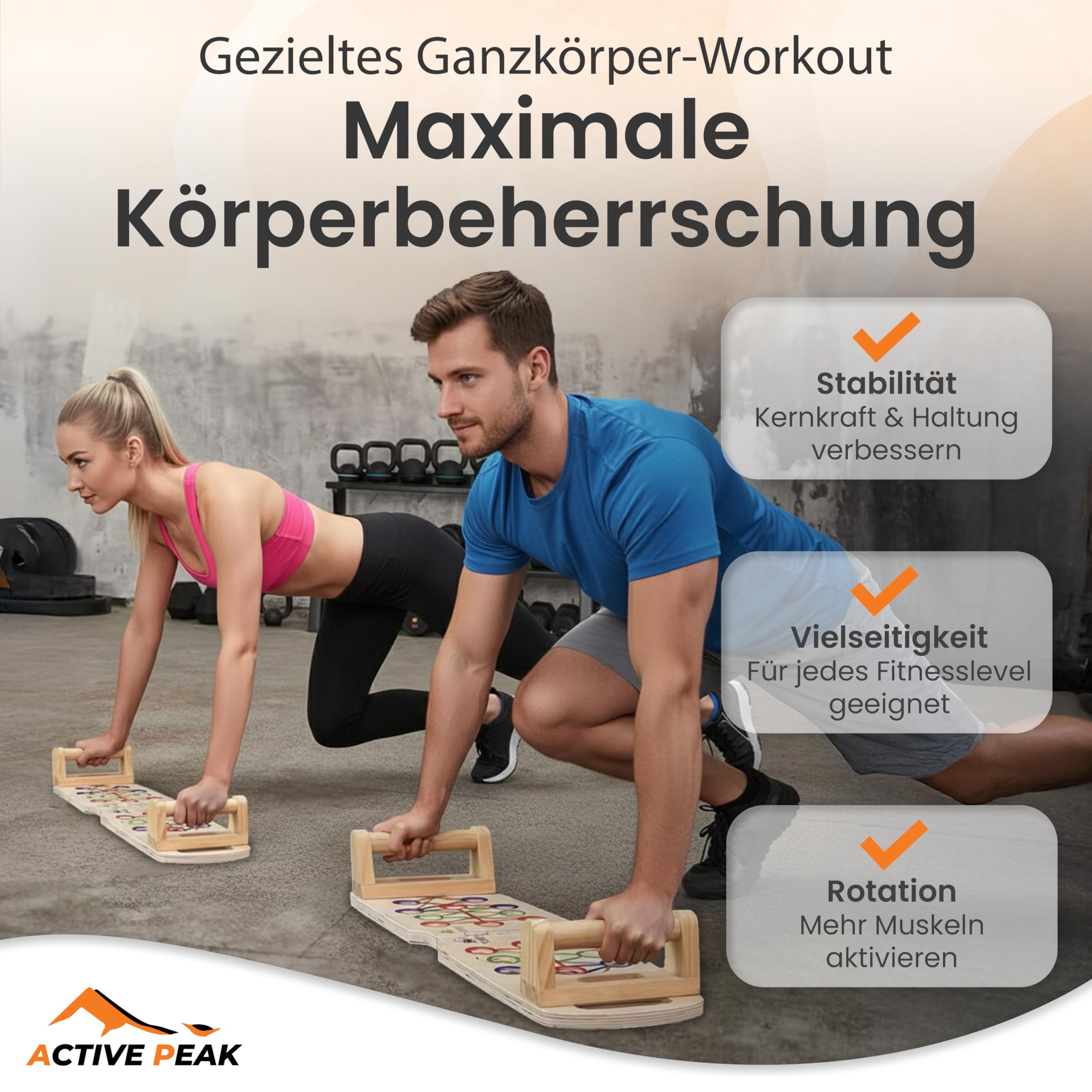 Push Up Board Holz 24-in-1 faltbares Liegestützbrett mit Griffen, Liegestützgriffe für Brust, Trizeps, Schultern & Rücken Push-Up Bar Trainingsgerät Liegestütze Brett für Zuhause Männer & Frauen