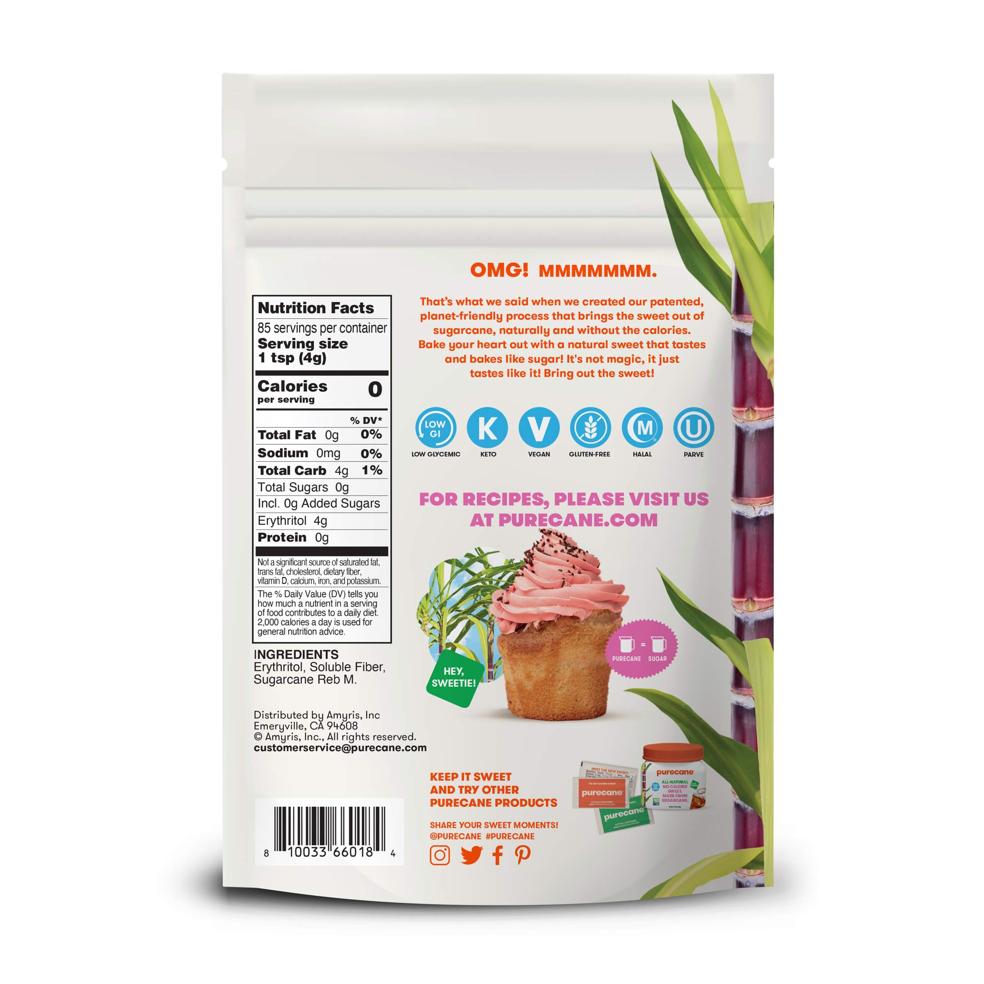 Buy Purecane Baking Sweetener, Tastes and bakes like sugar, Sugar