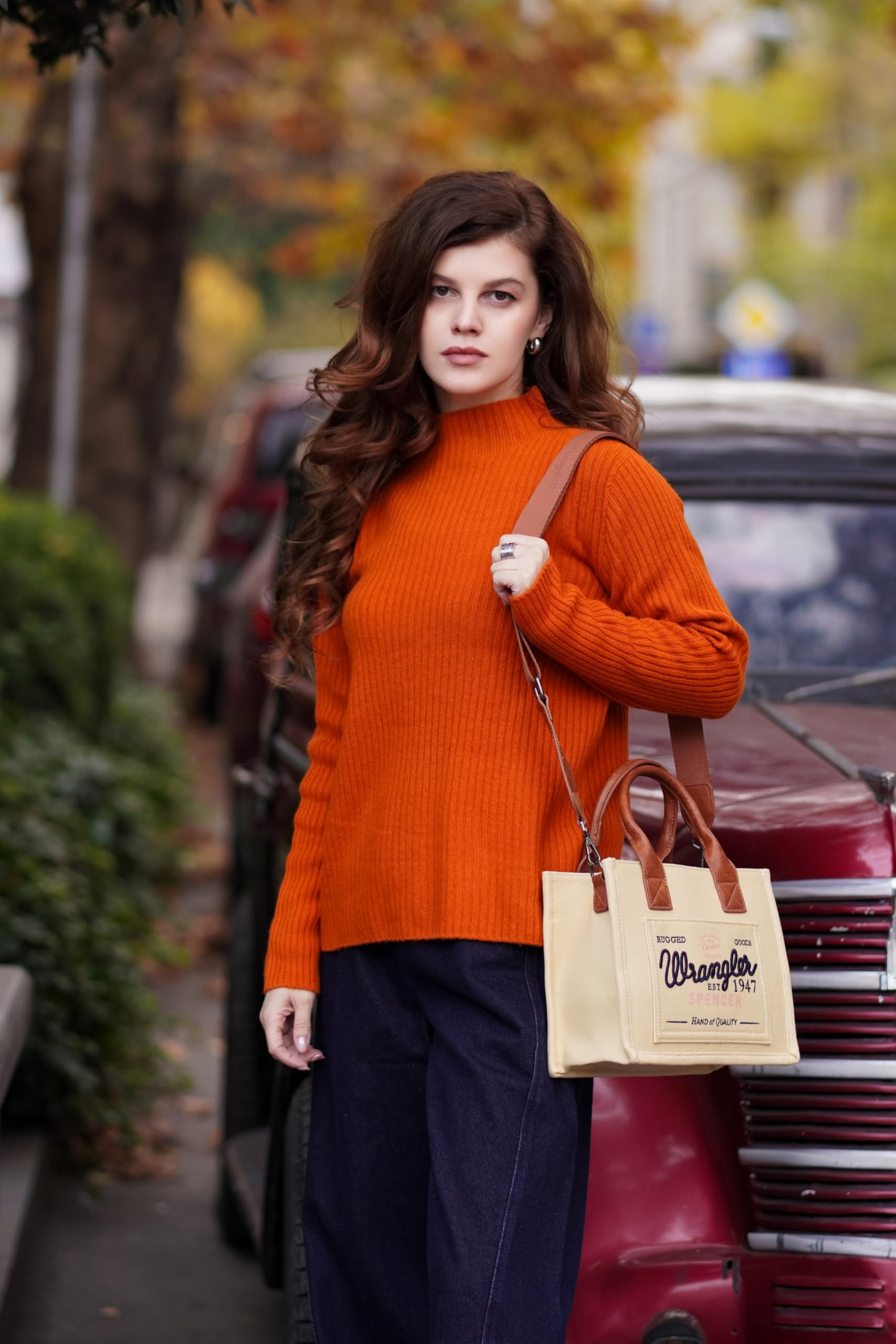 Montana West Wrangler Einkaufstasche für Frauen Retro Canvas Top Griff Geldbörsen und Handtaschen