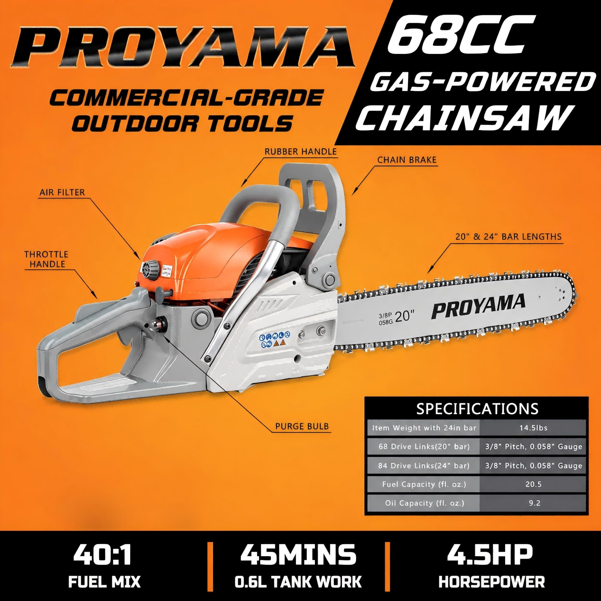 ◆バウマン◆baumann◆バーチカル◆W208×230◆O-2605BL2◆ Amazon.com : PROYAMA 68CC Gas Powered Chainsaw, 24 Inch 20 Inch