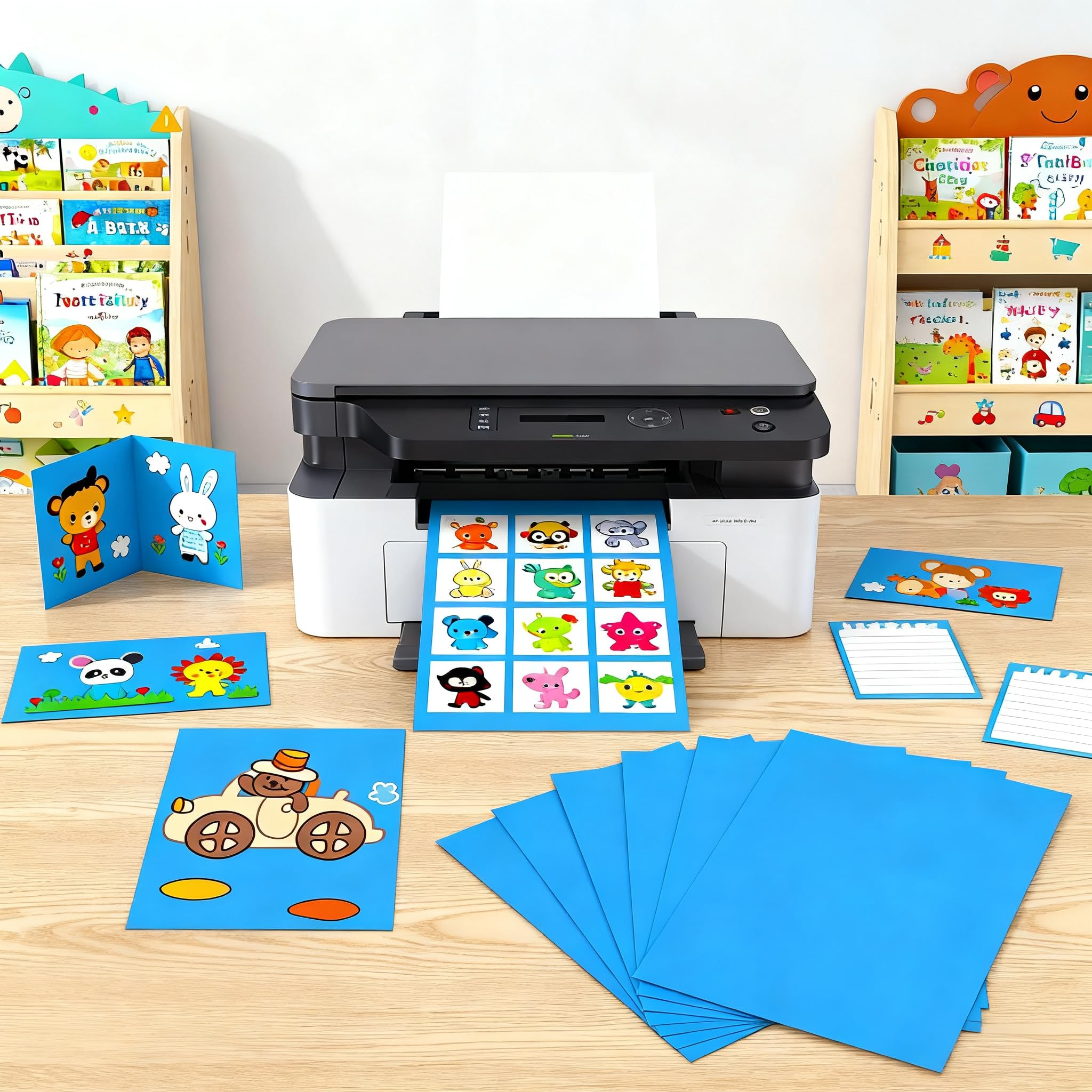 30 hojas de cartulina de 8.5 x 11 pulgadas, papel de cartulina de color premium de 180 g/m² para niños, tarjetas, manualidades, decoración de fiestas, suministros escolares para estudiantes (azul)