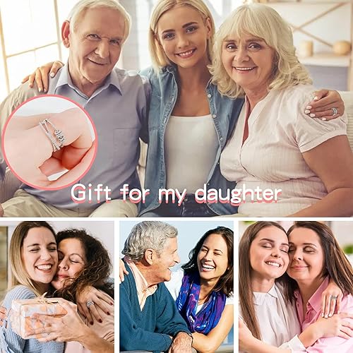 Miniatura 8 de choice of all Regalos para hija de mamá a mi hijaesposahermananoviamamá, anillo giratorio de ansiedad para mujeres, regalos para el día de la madre,