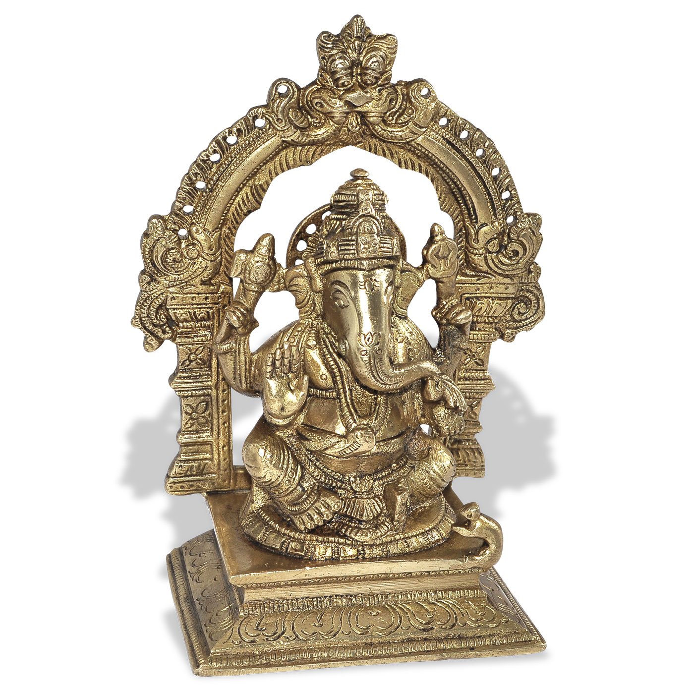 HC -Astadhatu Brass Shri Ganapati/Ganesh/Binayak Idol for Good Luck, Success and Prosperity (4) Standard , Golden