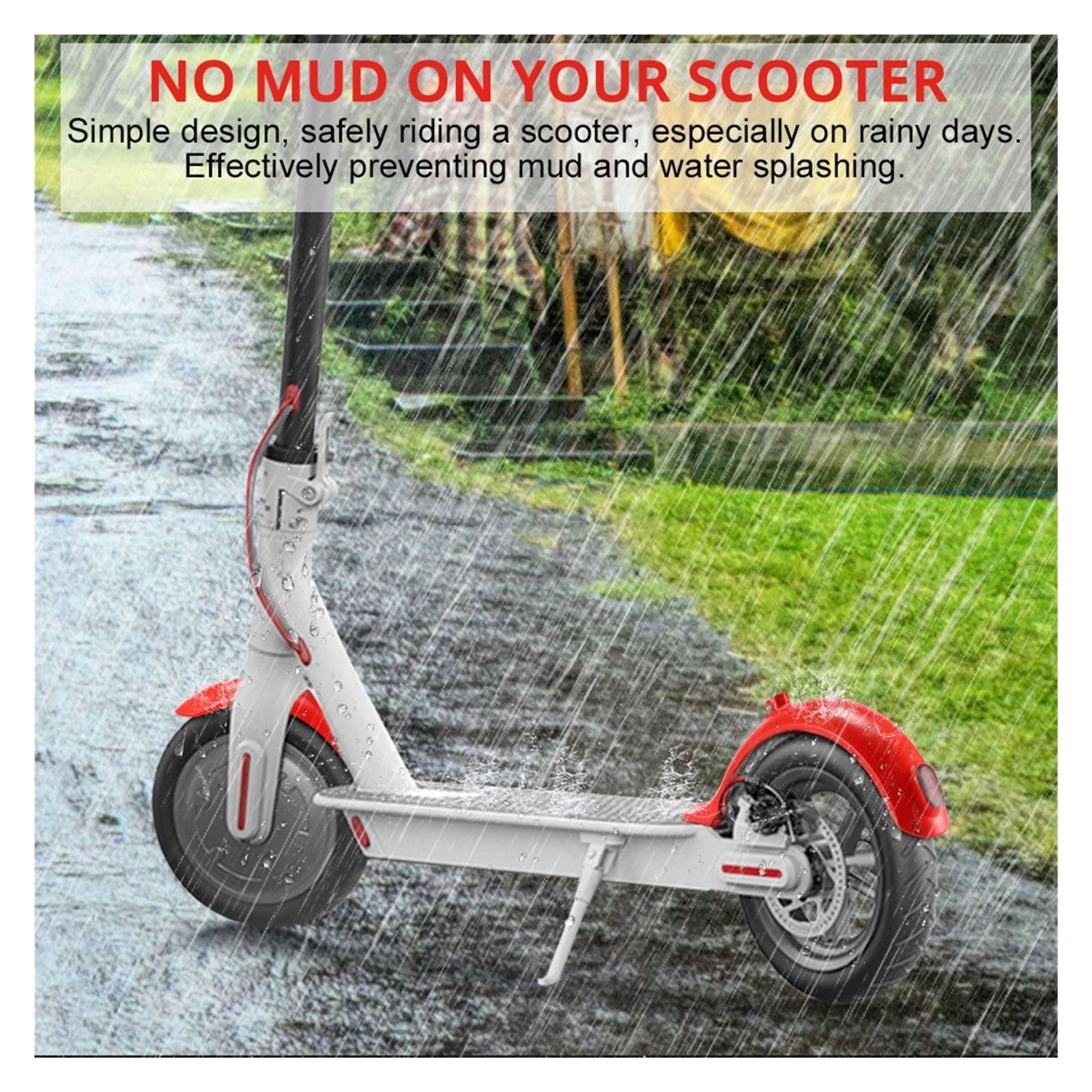 Czerwony błotnik kompatybilny z Xiaomi M365 1S Pro skuter elektryczny tylny błotnik przedni opona Splash osłona przeciwbłotna części błotnika(1 SET)
