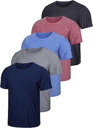 5 Pack Boys Shirts Youth Athletic Dry-Fit Tshirt Tops for Youth Teens 5-18Y