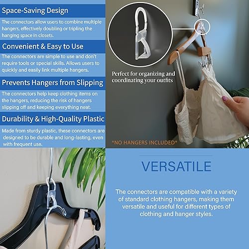 Miniatura 4 de Conectores de plástico para colgar ropa, combinadorescarpinteros para colgar ropa, paquete de 200