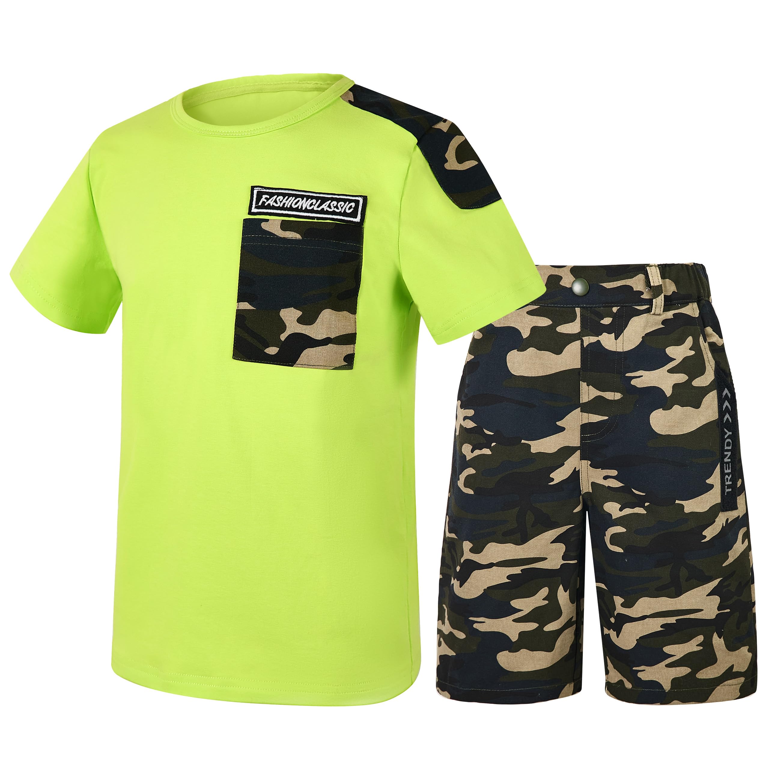 LOLANTA Boy Summer Outfit Casual Clothes 2Pcs Cotton T-shirt Shorts Set