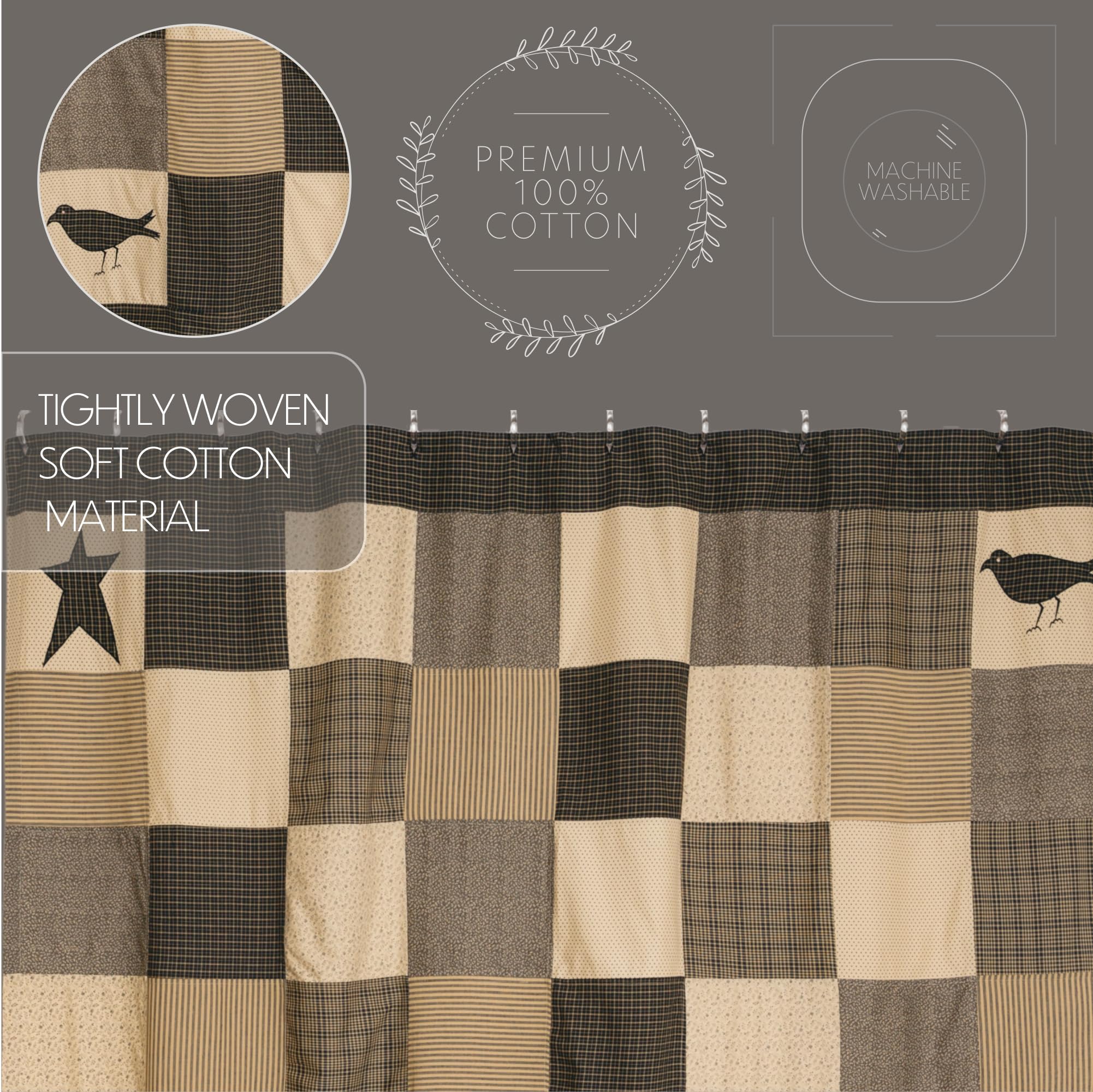 Marcas VHC 7188 hervidor de Agua Grove Cortina de Ducha 72 x 72