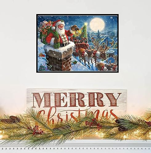 Miniatura 4 de Kit de pintura de diamantes de Navidad, kit de arte de diamantes de invierno para adultos, puntos de diamante de Navidad 5D, taladro completo