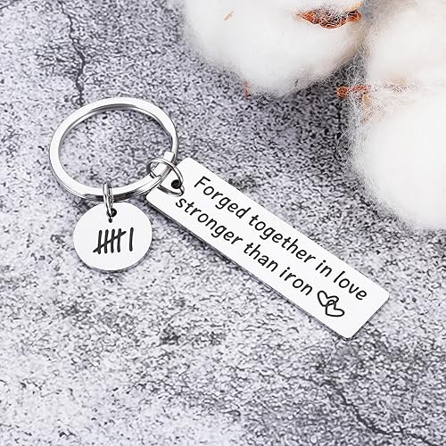 Miniatura 4 de 6 aniversario para él y ella, llavero de aniversario de hierro, regalos para él, su esposo, esposa, sexto aniversario de boda, mujeres, hombres,