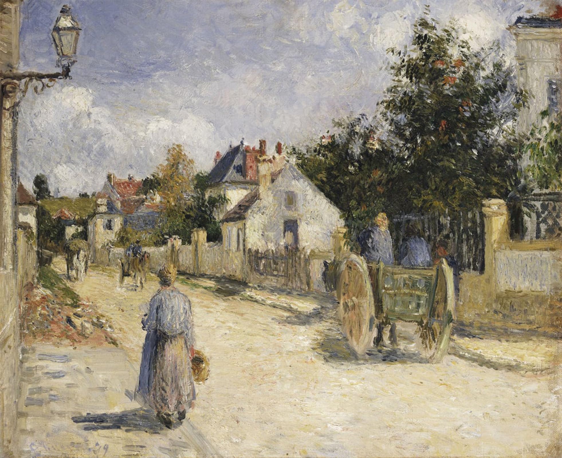 SERENDIPITP Aesthetic Poster Photo Wall Print Retro Picture Road in Pontoise by Camille Jacob Pissarro Modern Wall Artwork for Home Decor 60x90cm