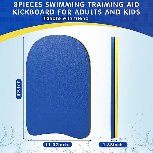 Miniatura 5 de Geosar 3 Pcs Swimming Kickboard with Grip Handles Training Kickboard Swimming Learning Tools Pool Training Aid Float for Adults Children Kids