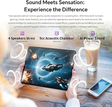 TECLAST Artpad Pro 12.7 4G Android15 Tablet, 20GB+256GB Drawing Stylus | 10000mAh 30W Fast Charge, 4096 Pressure Stylus, 4 Stereo Speakers, Gemini AI, Expandable 1TB, GPS, Widevine L1