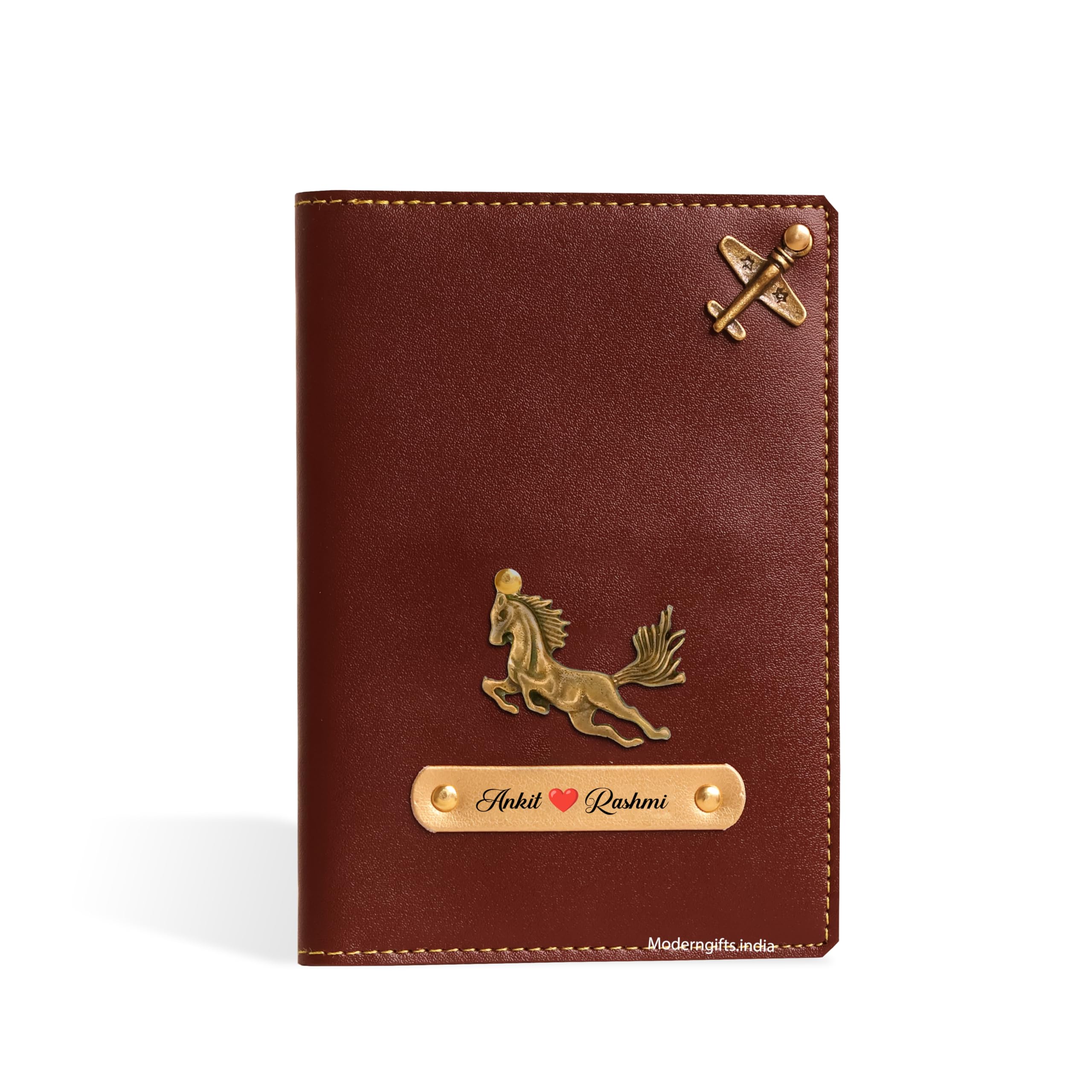 Personalised Passport Cover with Name Plate - Customised Passport Holder - Leather Travel Wallet - Gift for Men & Women - Card Slot Passport Wallet (Brown Color)-image-29