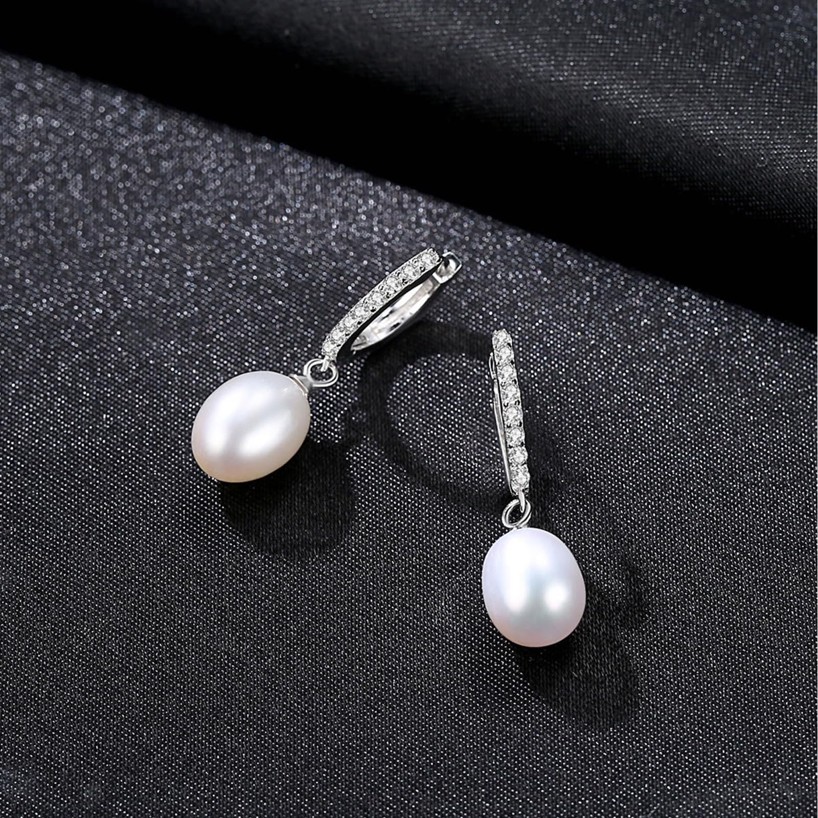 Orecchini argento 925 For Women orecchini argento 925 With Silver Moon Pendant orecchini donna Cubic Zirconia Dangle bianco Gioielli Per Ragazze