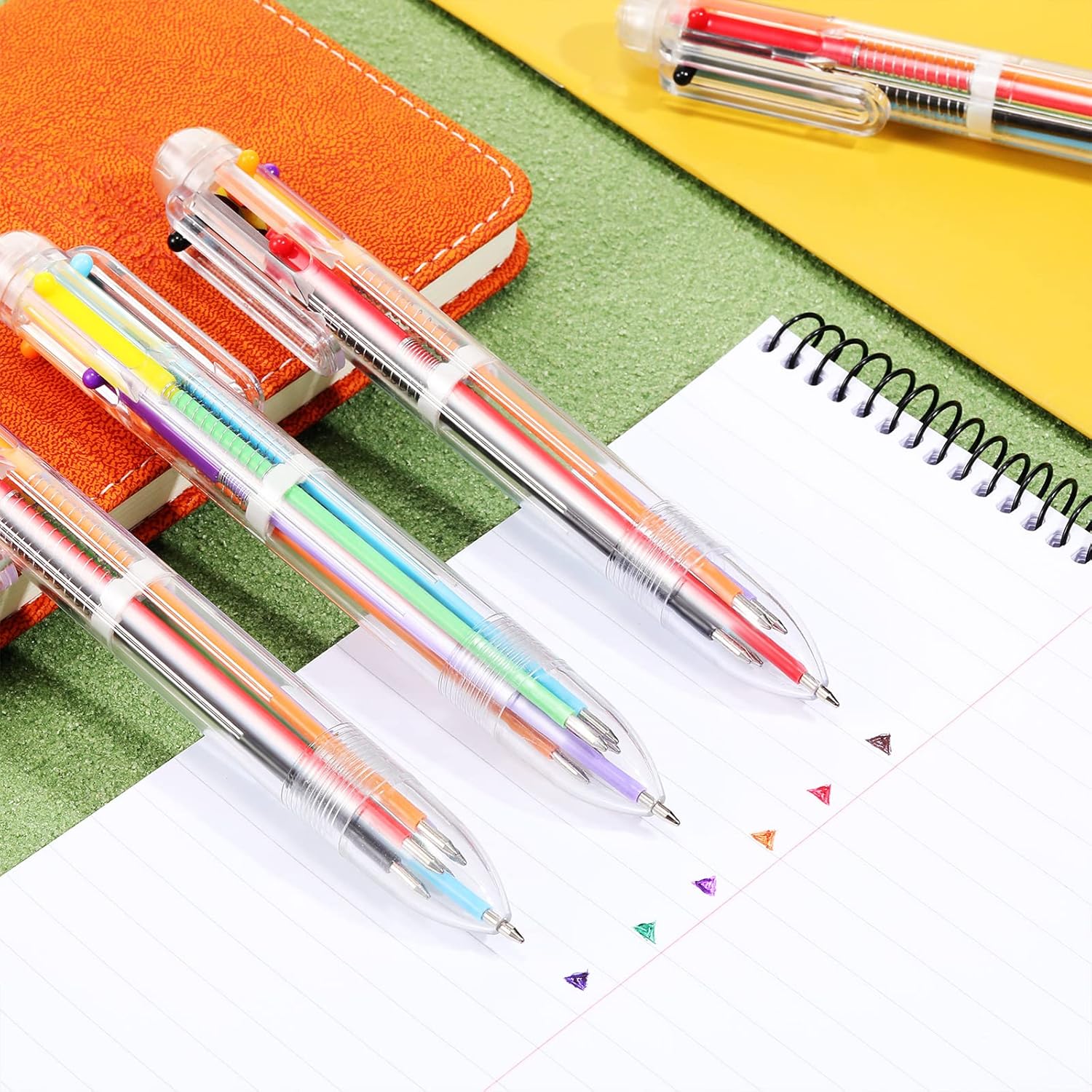 Handepo 60 Pcs 6 in 1 Multicolor Pen Bulk 0.5 mm 6 Colors Retractable Colorful Ink Rainbow Pen for Back to School Students Gifts Birthday Prizes Carnival Reward Party Favors Supplies Office