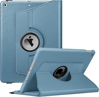 Fintie Rotating Case for iPad 9th Generation (2021) / 8th Generation (2020) / 7th Gen (2019) 10.2 Inch - 360 Degree Rotating Protective Stand Cover with Pencil Holder, Auto Wake Sleep, Ocean Blue