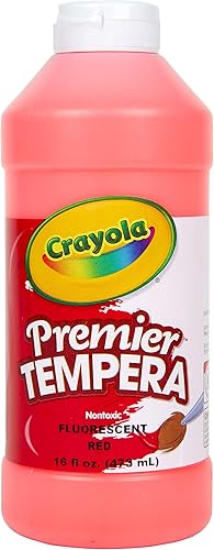 Crayola Pintura fluorescente botella de plástico de 16 oz color rojo