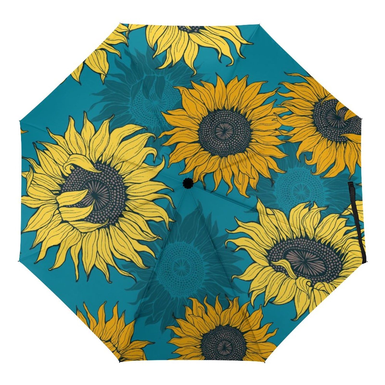 Orenz Multi2 Automatic Umbrella Yellow Sunflower Folding Umbrellas Light Windproof Umbrellas Portable Travel Umbrella