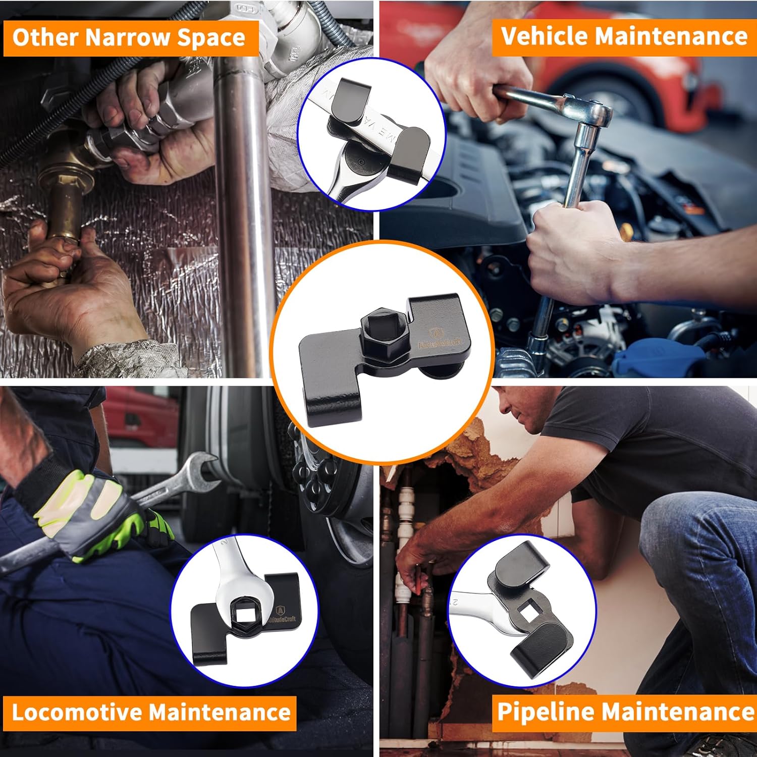 Universal Wrench Extender Adaptor, 1/2" Breaker Bars & 21mm Hex Wrench Extender Tool Drive for Repair or DIY