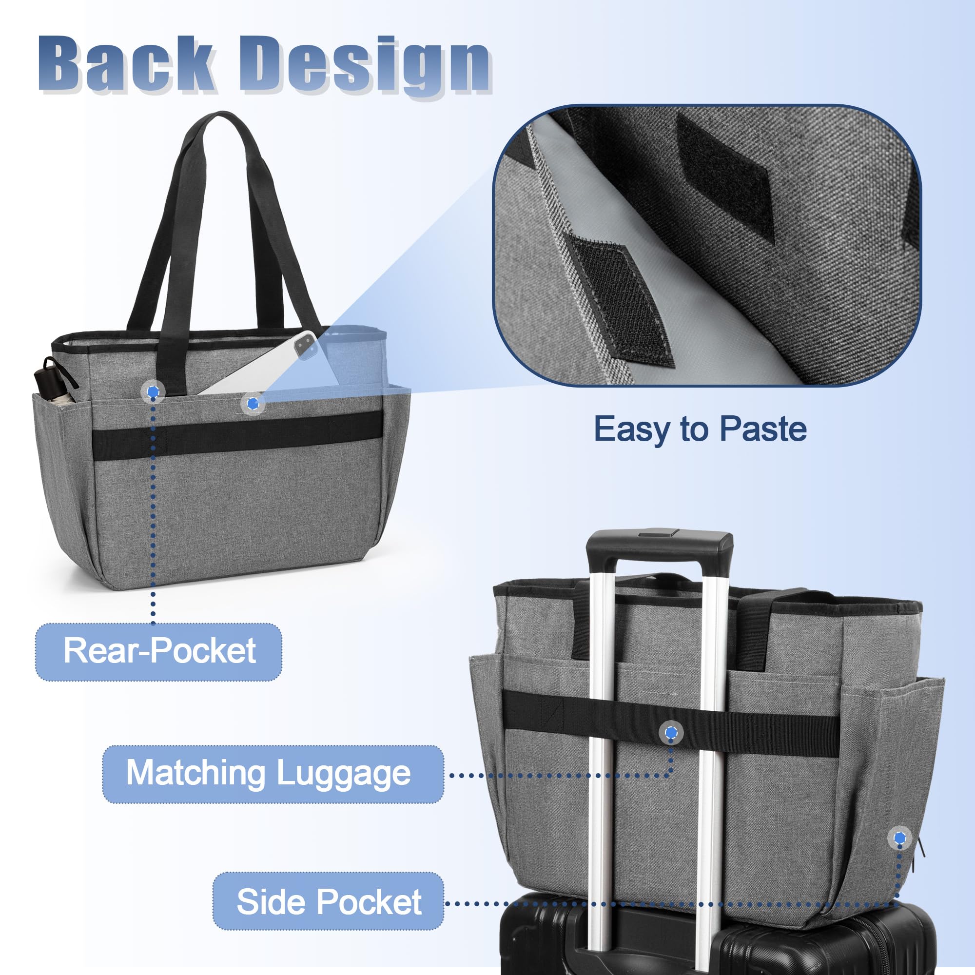 Trunab Bolso para Profesor con Bolsillo Expandible para Carpeta de Archivos, Bolso Utilitario para Enfermeras para Mujeres, Maletín para Computadora Portátil de Oficina