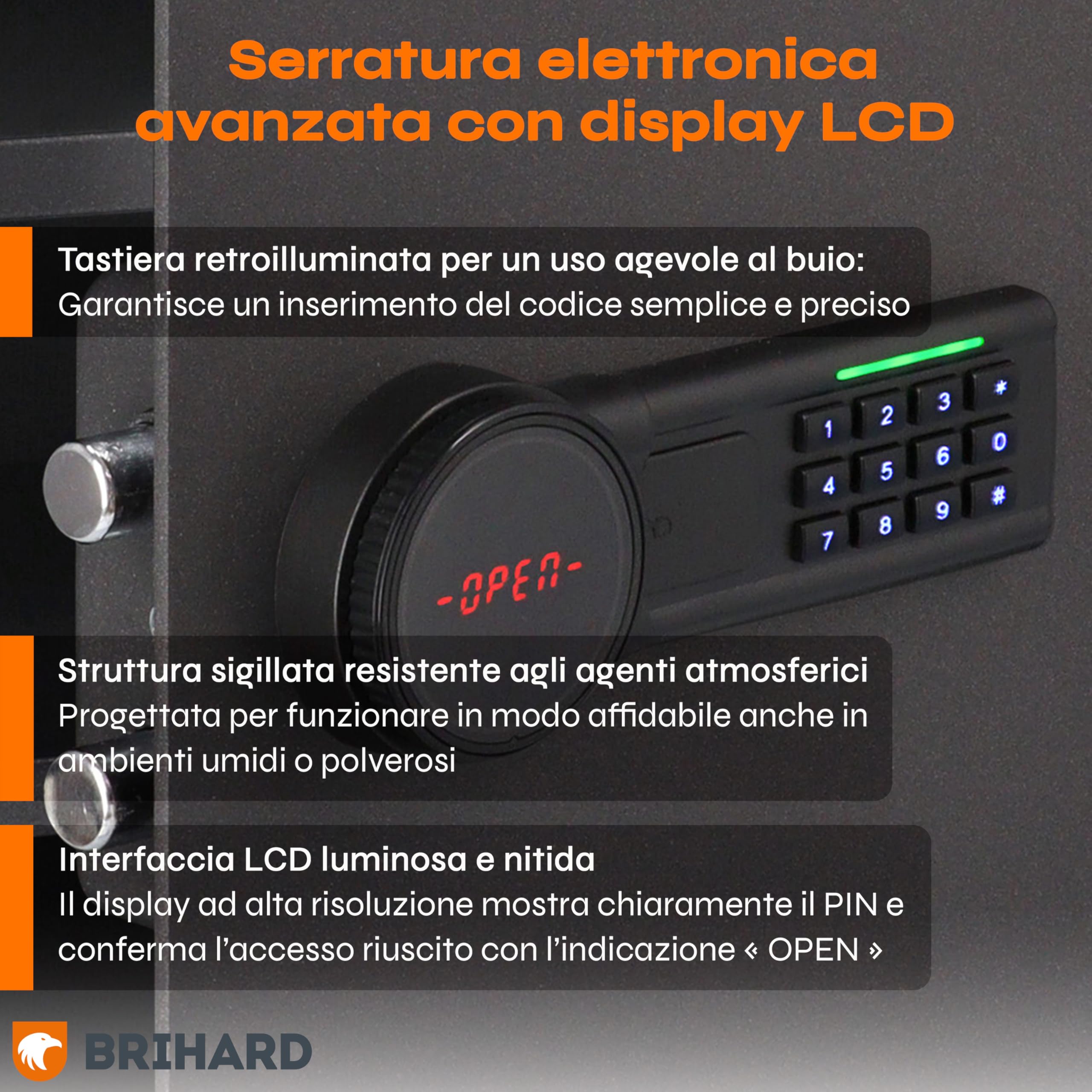 Cassaforte per deposito, 25 x 35 x 25 cm, con fessura, elettronica, chiudibile a chiave, con borsa ignifuga, cassaforte per denaro da 20 litri, con blocco tastiera digitale e schermo LCD