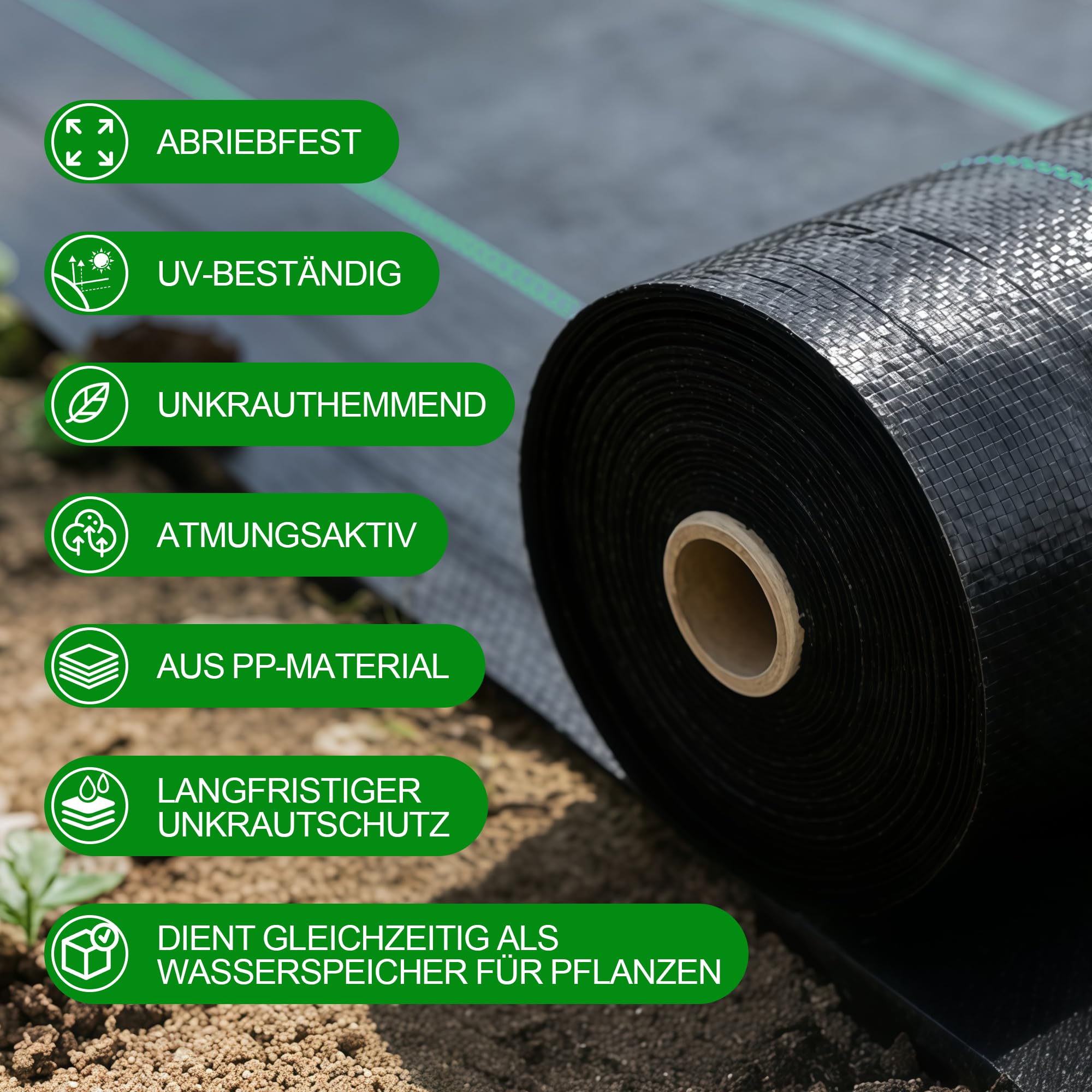 Unkrautvlies Extra Stark Gartenvlies 2x25m,PP Reißfestes Drainagevlies 50m²,Uv-BestäNdiges Hochbeet Folie 80g/m2,Unkrautvlies WasserdurchläSsig (75m² (3m x 25m))