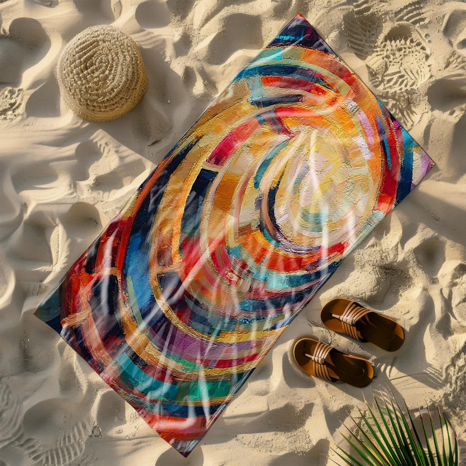 Genérico Toalla Playa 90X180 Amarillo Abstracto Grande Toallas de Playa Microfibra Ligera Secado Rápido Sin Arena para Mujer Hombre Viajes Vacaciones Natación Camping