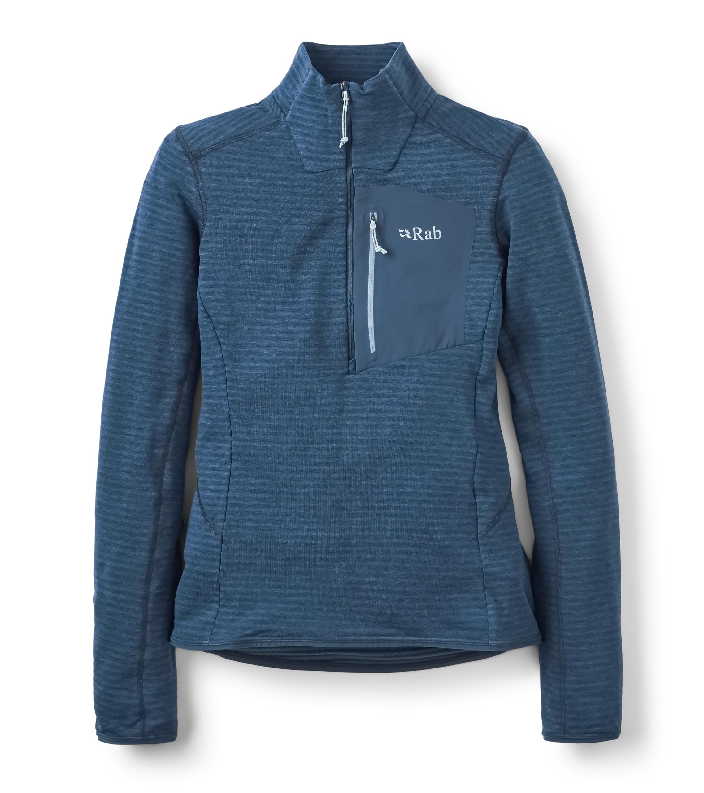 Rab Women’s Ascendor Light Pull-On - Half-Zip Fleece Coat for Climbing, Skiing, & Mountaineering - Tempest Blue - Medium