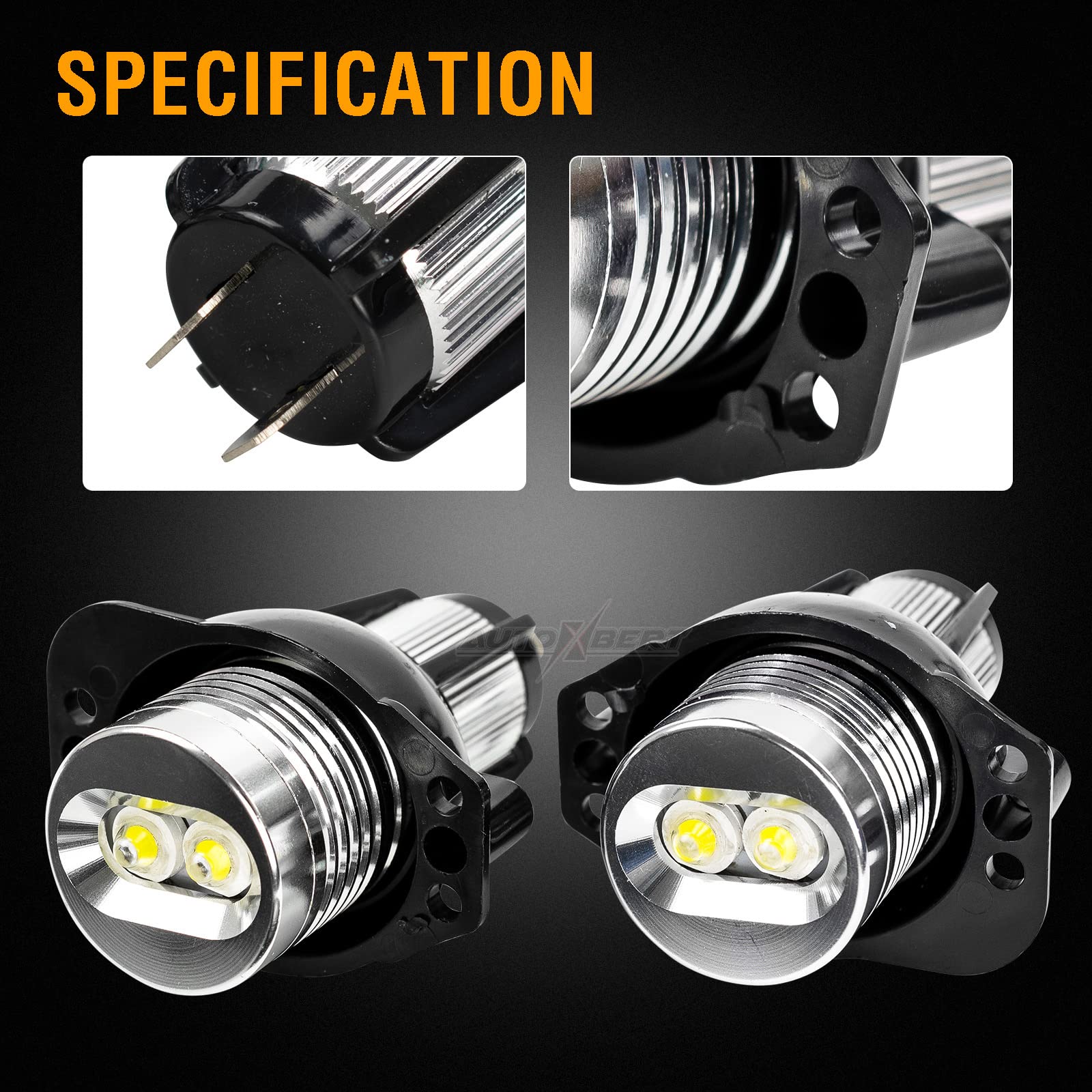 AUTOXBERT 2 pezzi Angel Eyes per BMW E90 E91, 12 V 6000 K Angel Eyes Halo Ring Luce Bianca Alta Luminosità
