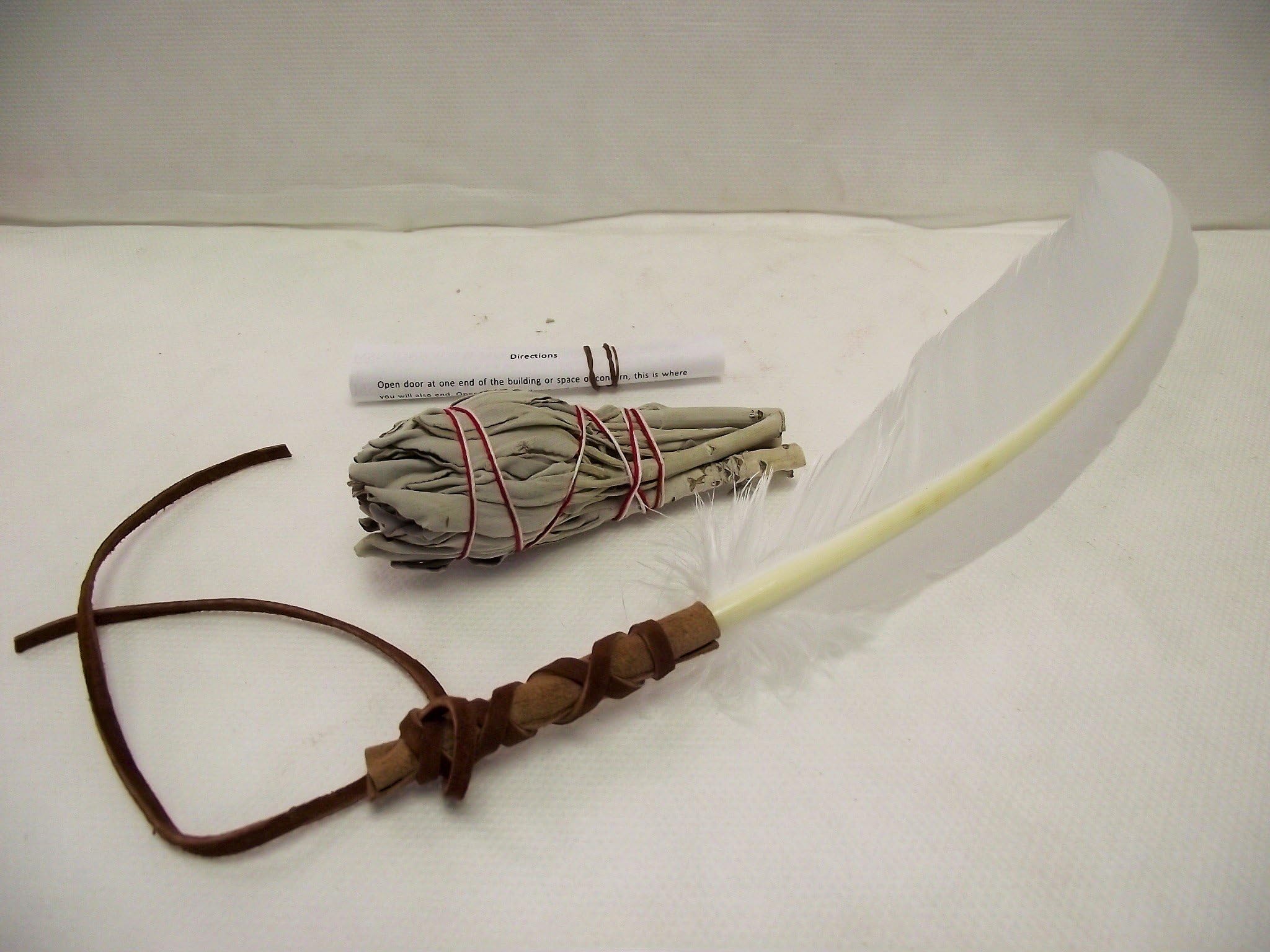 Sage White Smudge and White Smudging Feather