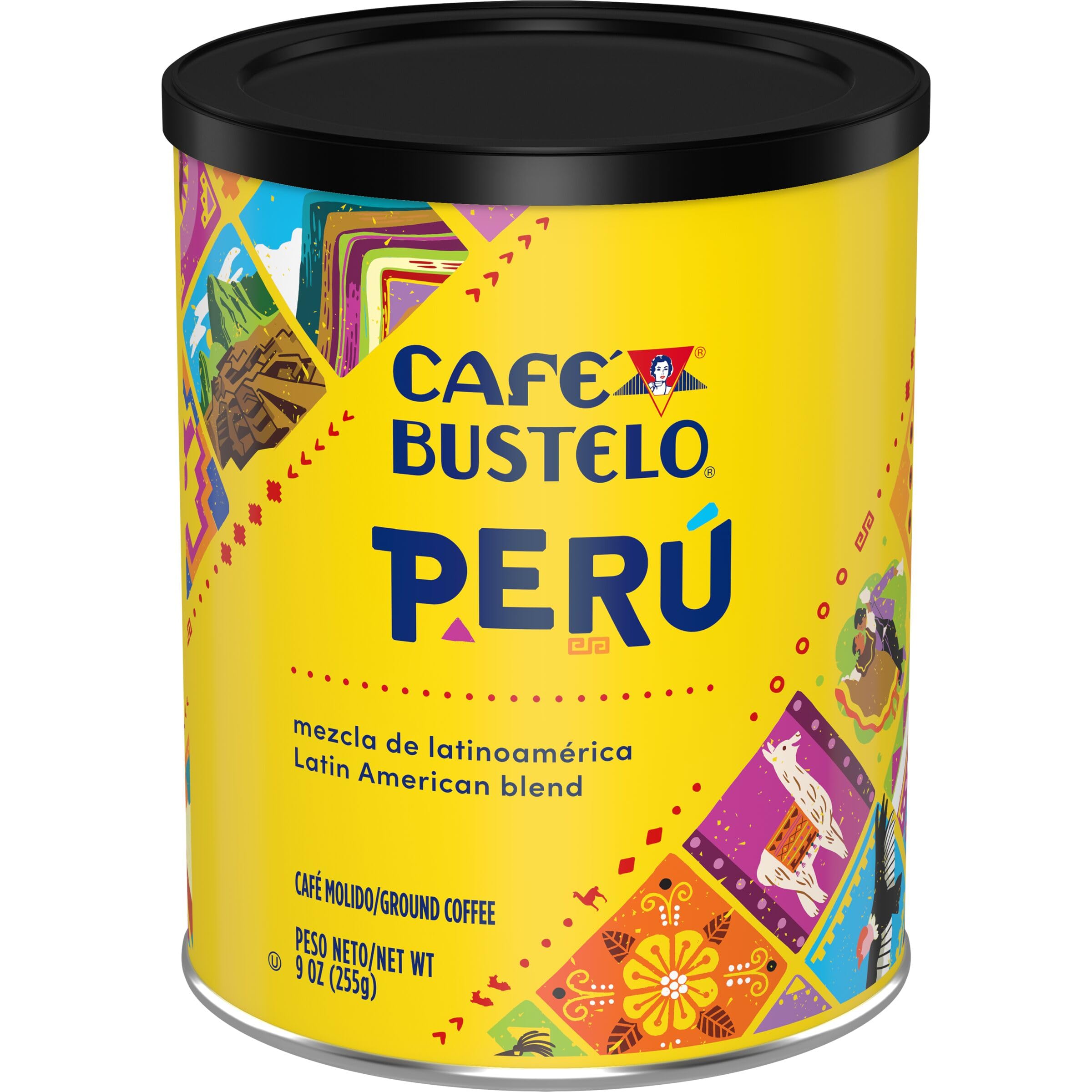 Café Bustelo Peru Latin American Blend Dark Roast Ground Coffee, 9 Ounce (Pack of 6)