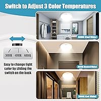 Vista 1 de Lámpara de techo con sensor de movimiento de 9 pulgadas cableada, 20 W, luz de techo LED de montaje empotrado para interiores, 3000K 4000K 6000K