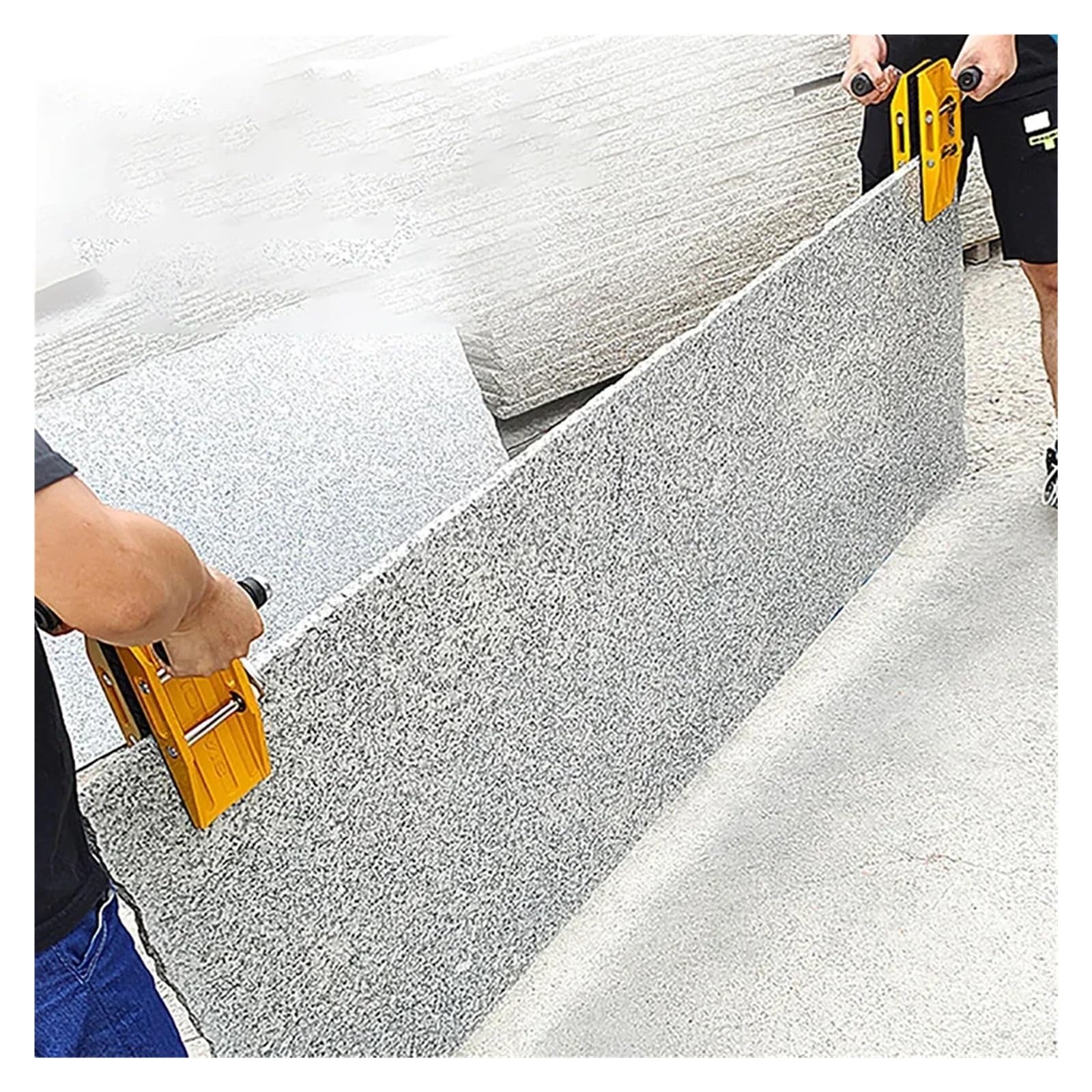 Arbeitssparende Zweihand-Trageklemme for Granit, Glas, Steinplatten, Hebewerkzeug mit Gummi for Keramik, Marmor, 350 kg Mühelos(Orange)