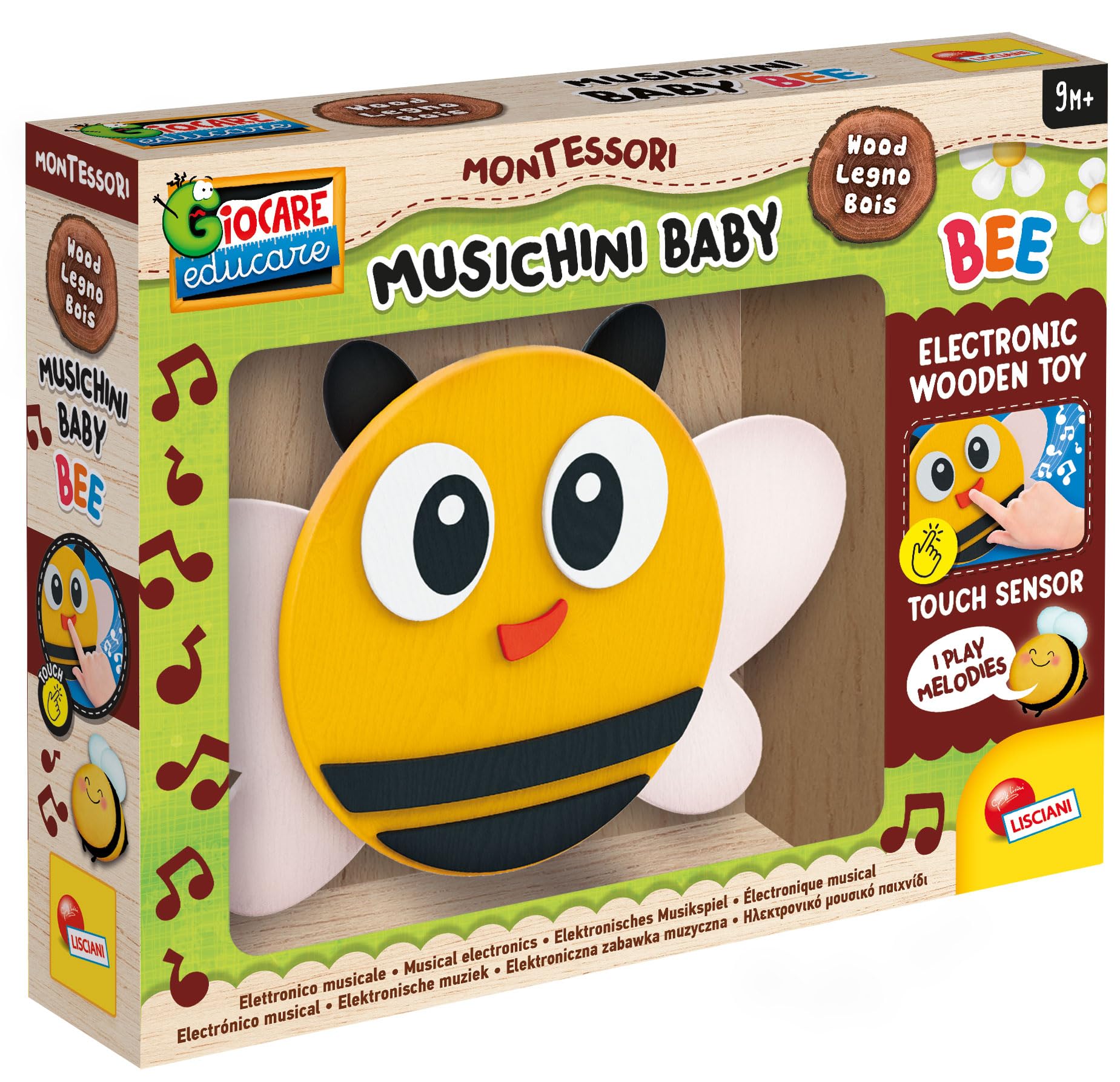 Liscianigiochi-Montessori Baby Wood musichini Bee, 105410, Multicolore, Taglia Unica