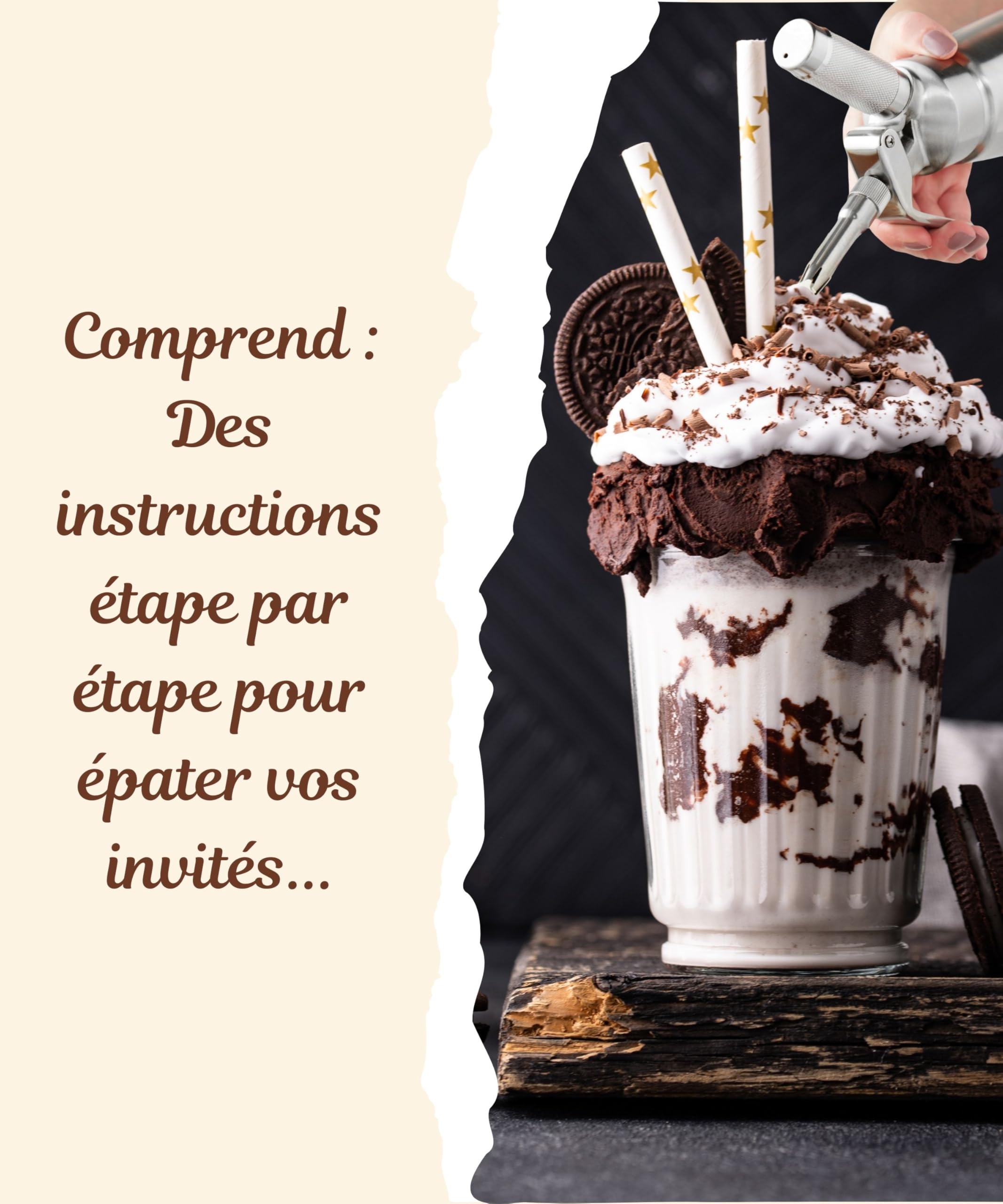 Runesol Siphon Chantilly Professionnel Inox 500ml, Sans Fuite Syphon Cuisine de Chantilly 3 Douilles en Acier Inoxydable et 1 Brosse, Siphons Cuisine Materiel Patisserie pour Desserts de Noël