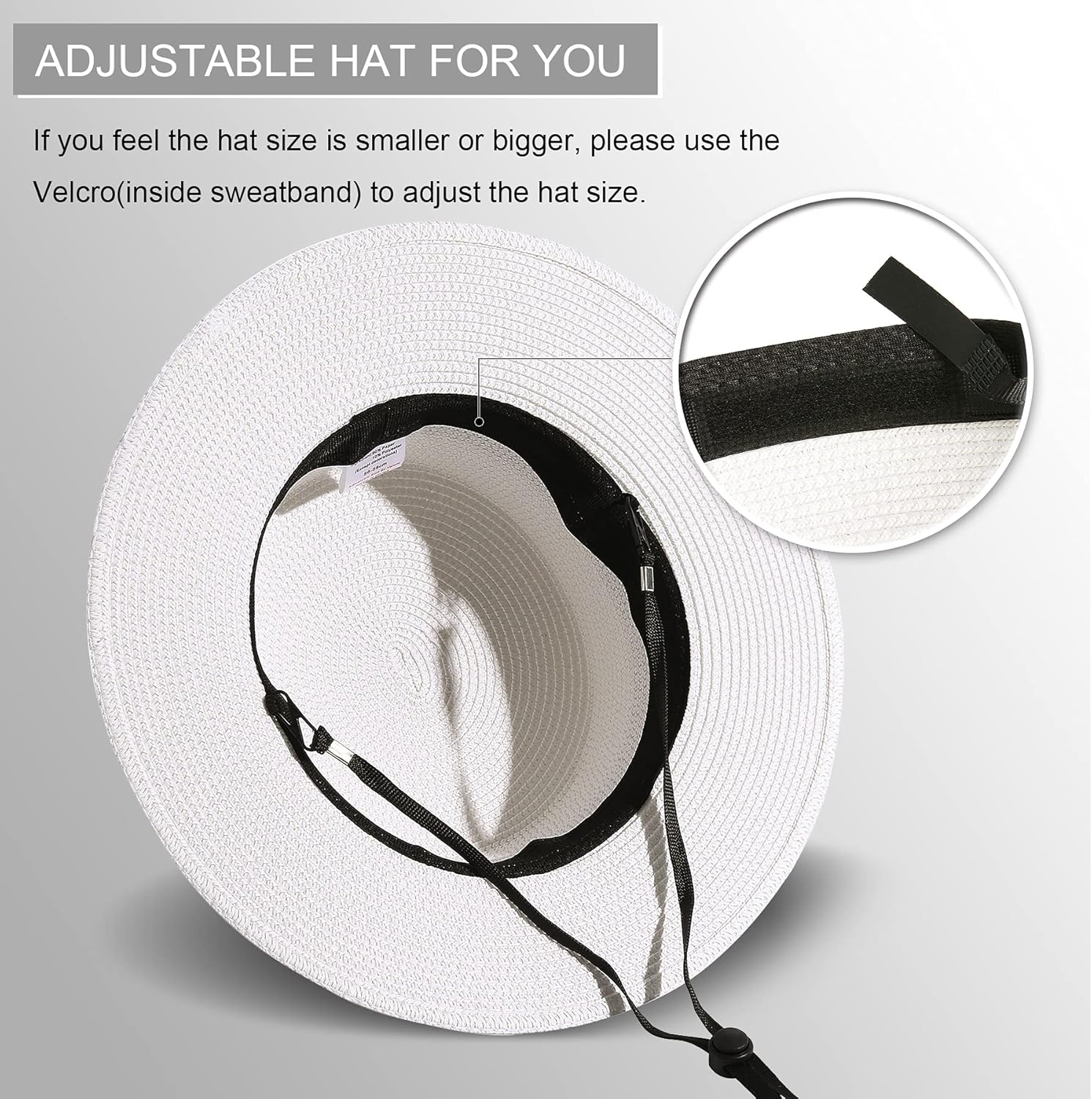 Lanzom Sun Hats for Women Wide Brim Straw Boater Hat Foldable Packable Beach Hat for Summer Fit Size 6 8/7-7 1/4 - Image 4