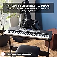 Vista 6 de Best Choice Products Teclado electrónico de 54 teclas Piano Teclado eléctrico portátil para principiantes Juego completo con pantalla LCD, adaptador