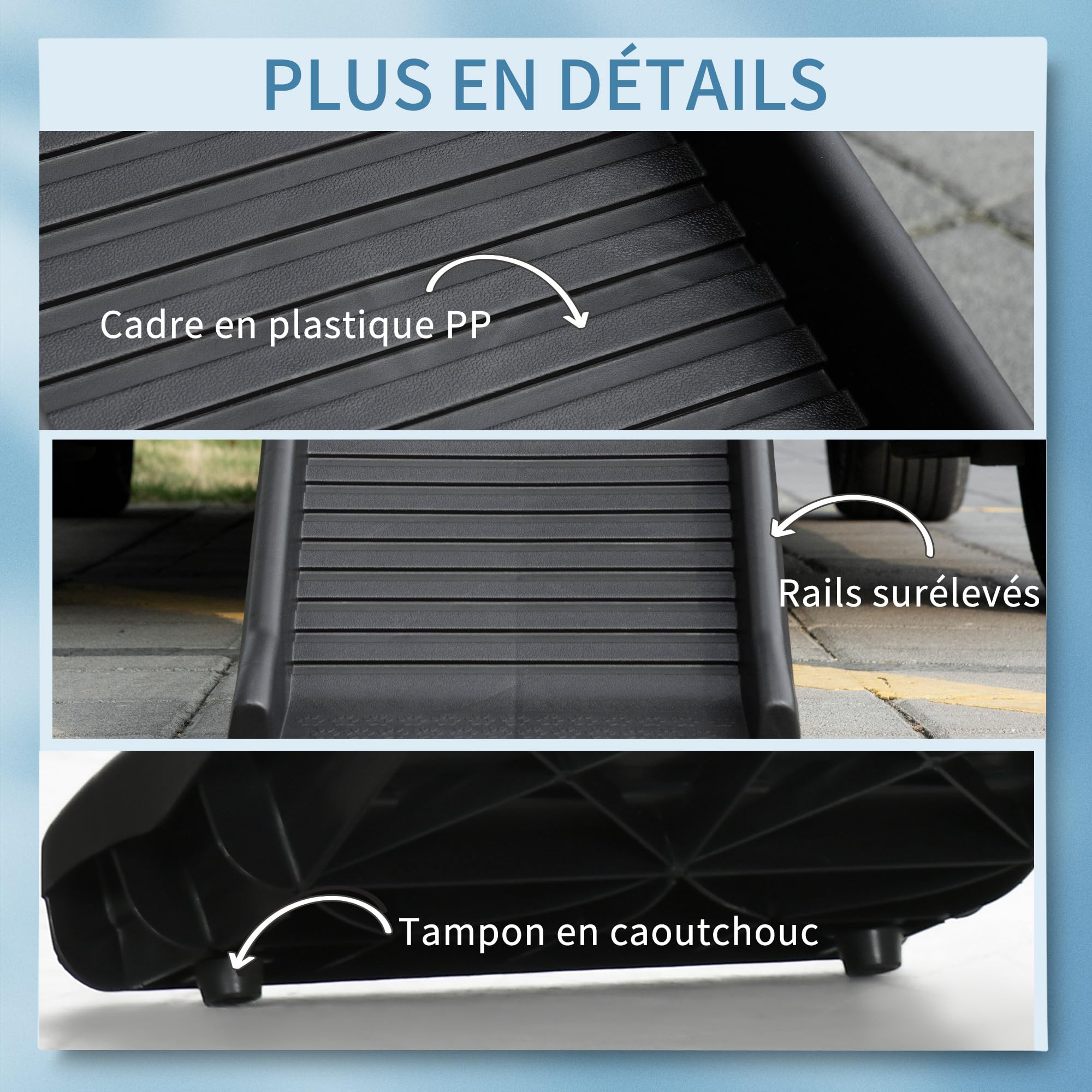 PawHut Rampe Pliable pour Chiens légère pour Voiture 155 x 39 x 14 cm Noir
