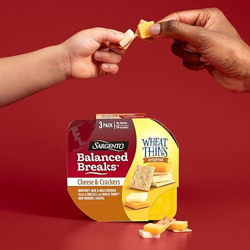 Miniatura 9 de Sargento Balanced Breaks Cheese & Crackers, Monterey Jack & Mild Cheddar Natural Cheeses and WHEAT THINS - Mini kit de aperitivos originales,